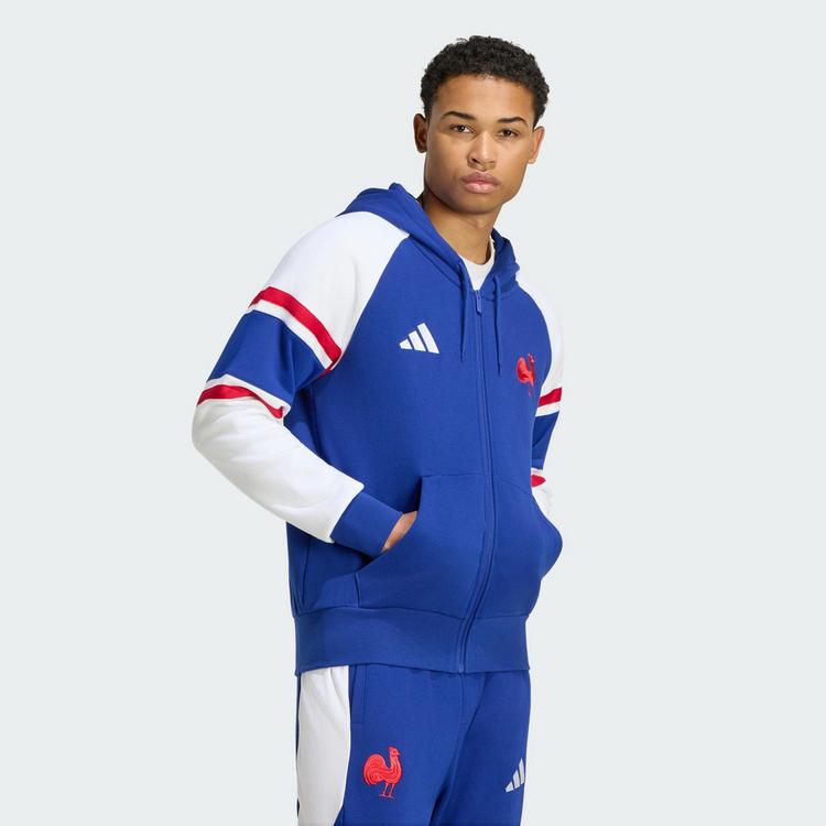 adidas adidas Frankreich Rugby Travel Kapuzenjacke, Hoodie Herren - Mystery Ink - 0 | SportScheck