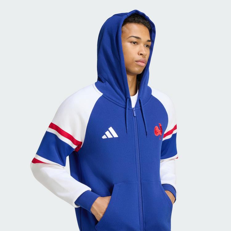 adidas adidas Frankreich Rugby Travel Kapuzenjacke, Hoodie Herren - Mystery Ink - 1 | SportScheck