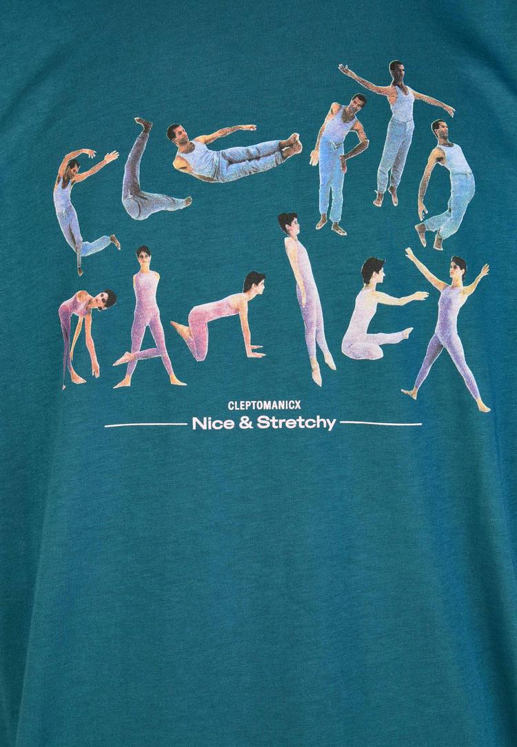 Cleptomanicx Cleptomanicx Stretchy Printshirt Herren - Jasper Teal - 2 | SportScheck