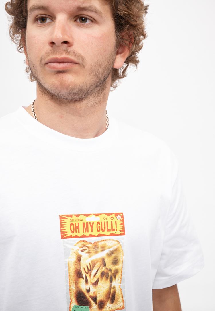 Cleptomanicx Cleptomanicx Oh my Gull.. Printshirt Herren - White - 1 | SportScheck