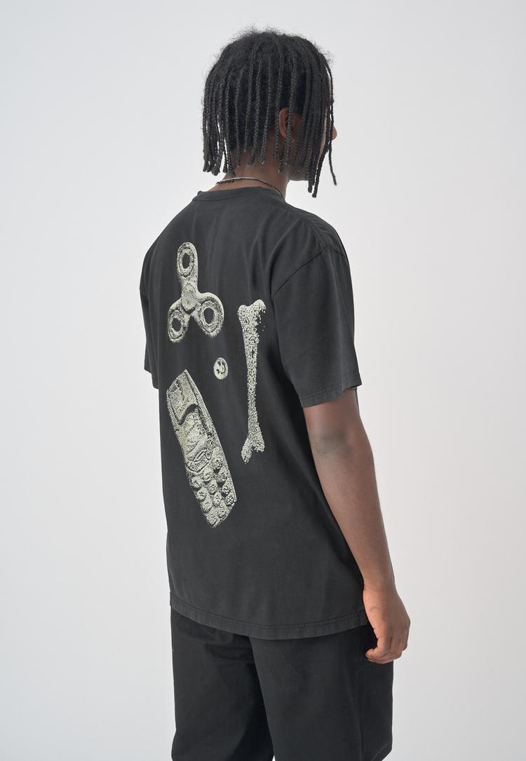 Cleptomanicx Cleptomanicx Artefacts Printshirt Herren - Black - 1 | SportScheck