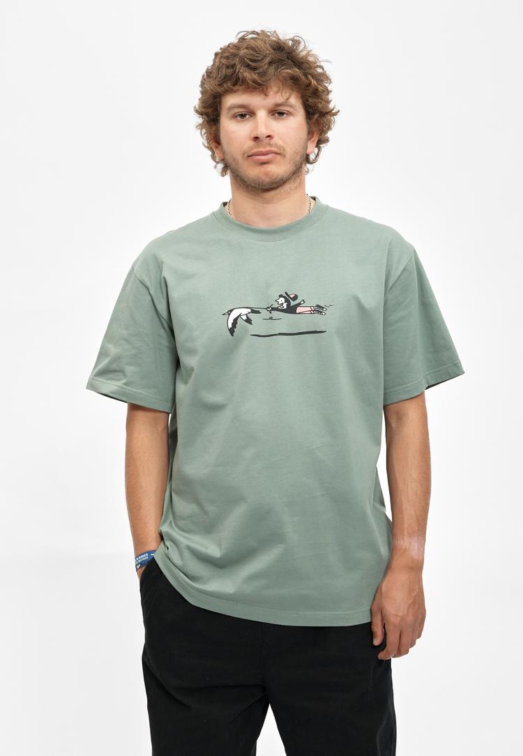 Cleptomanicx Cleptomanicx Walk the Gull Printshirt Herren - Laurel Wreath - 0 | SportScheck