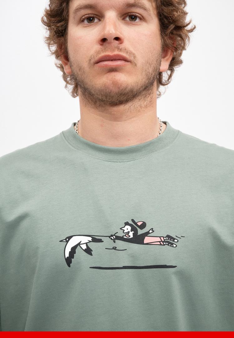 Cleptomanicx Cleptomanicx Walk the Gull Printshirt Herren - Laurel Wreath - 2 | SportScheck