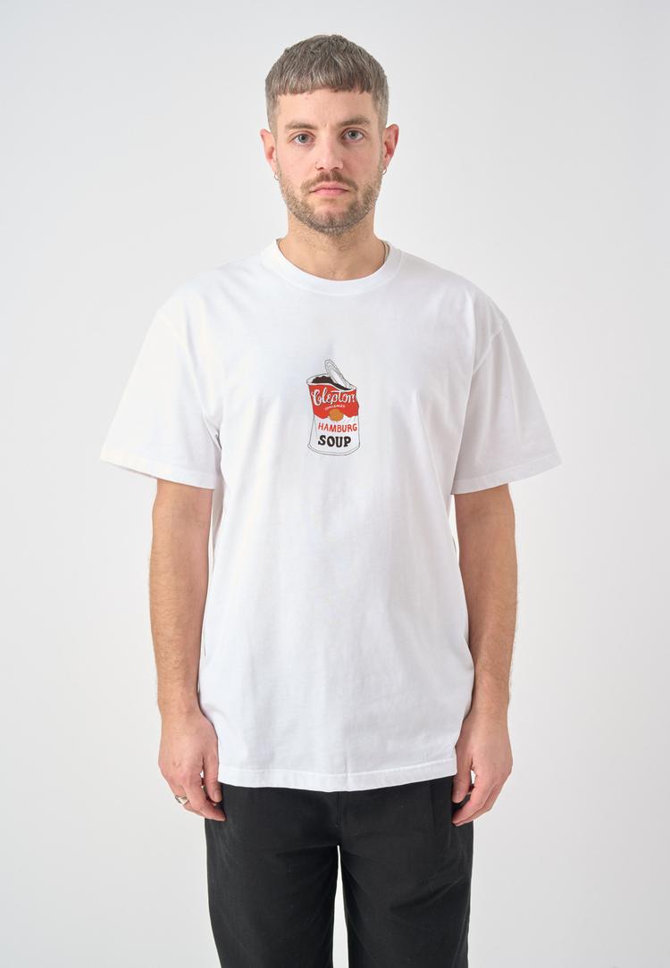 Cleptomanicx Cleptomanicx Hamburg Soup Printshirt Herren - White - 0 | SportScheck
