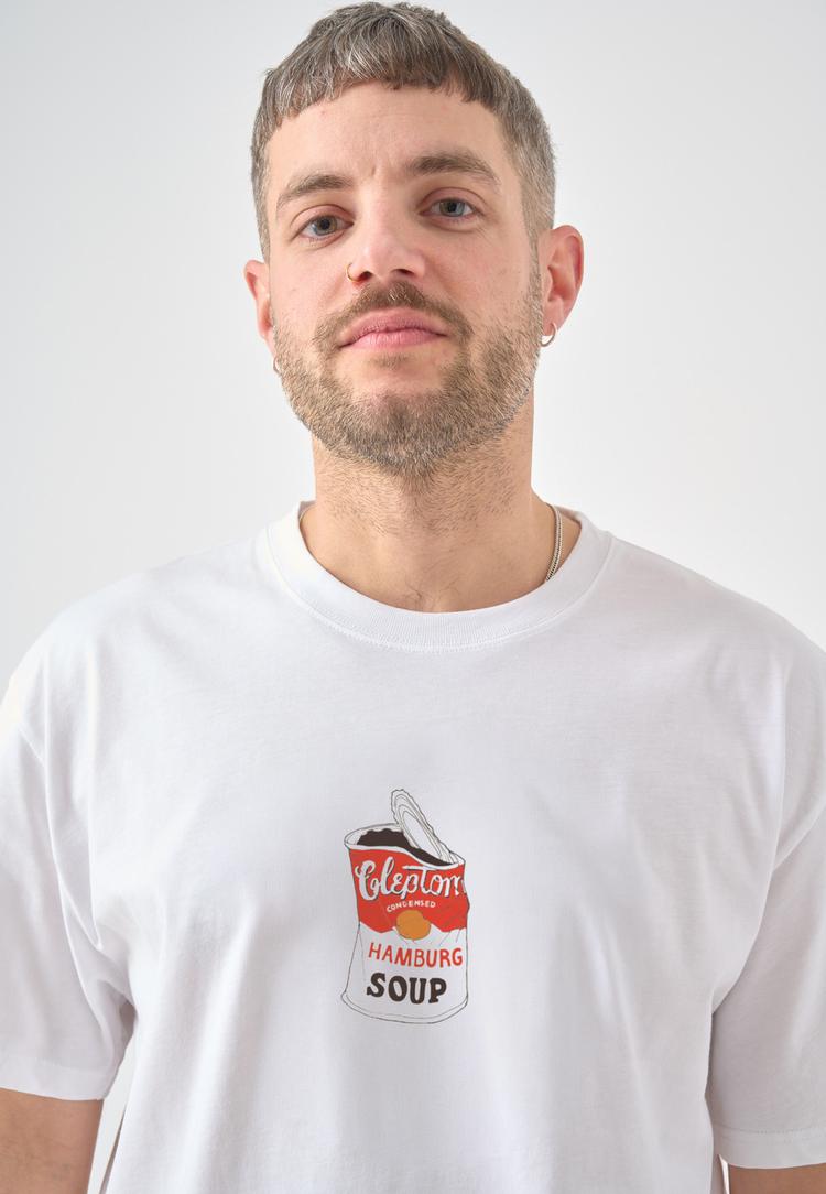 Cleptomanicx Cleptomanicx Hamburg Soup Printshirt Herren - White - 0 | SportScheck