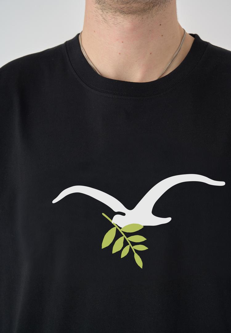 Cleptomanicx Cleptomanicx Peace Printshirt Herren - Black - 0 | SportScheck