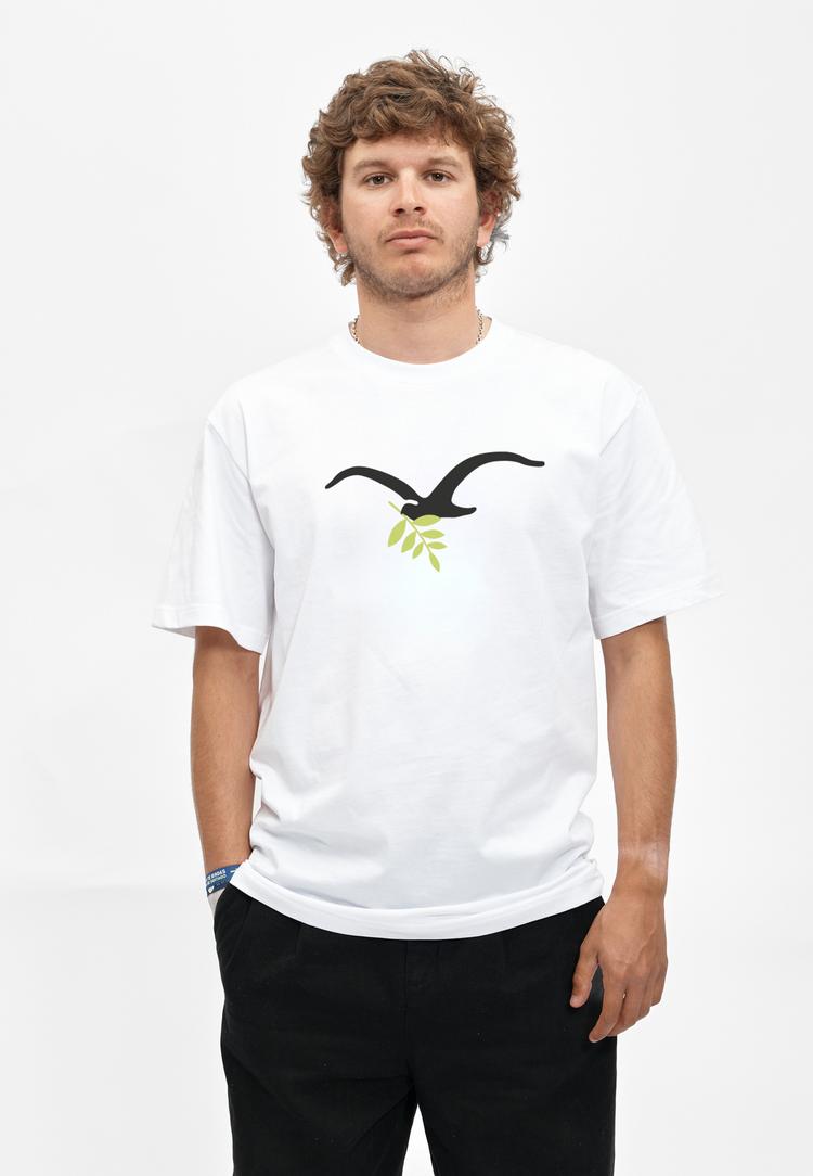 Cleptomanicx Cleptomanicx Peace Printshirt Herren - White - 1 | SportScheck