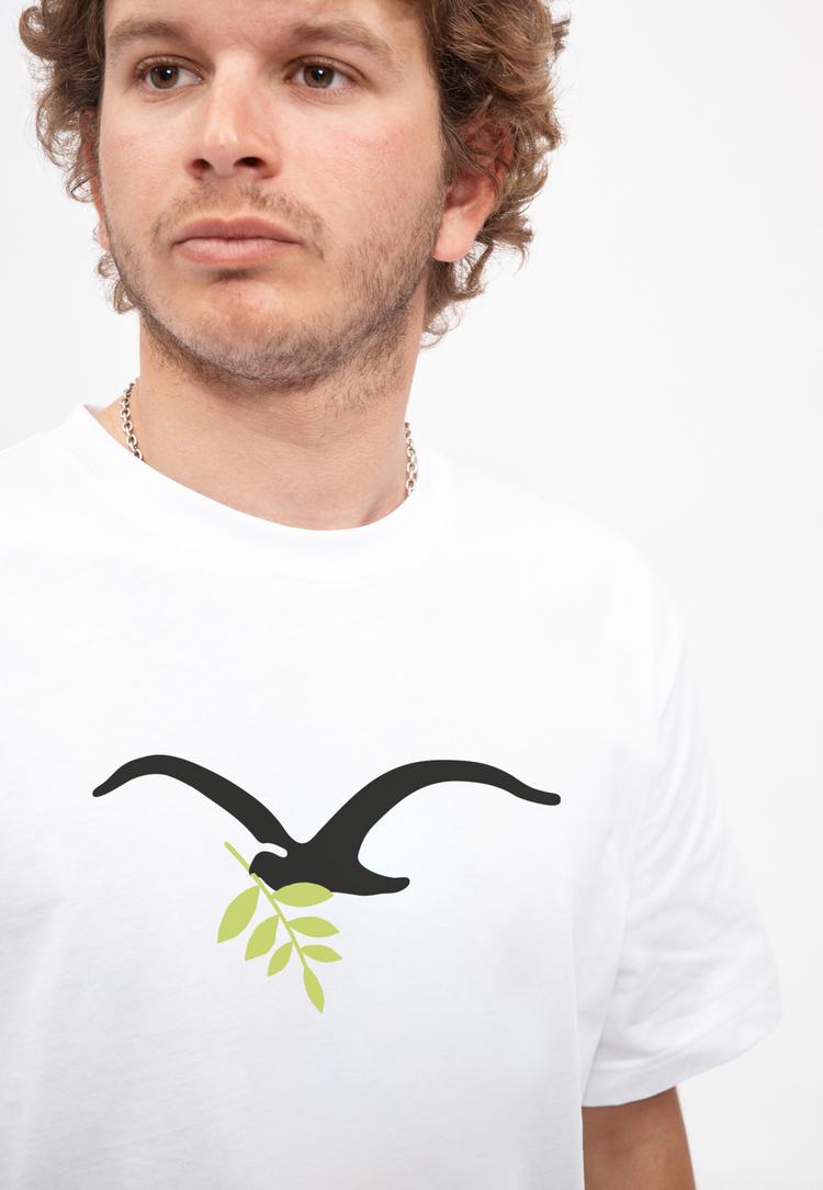 Cleptomanicx Cleptomanicx Peace Printshirt Herren - White - 0 | SportScheck