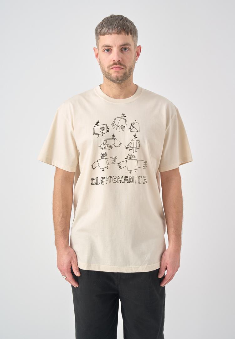 Cleptomanicx Cleptomanicx Square Gull Printshirt Herren - Raw Undyed - 1 | SportScheck