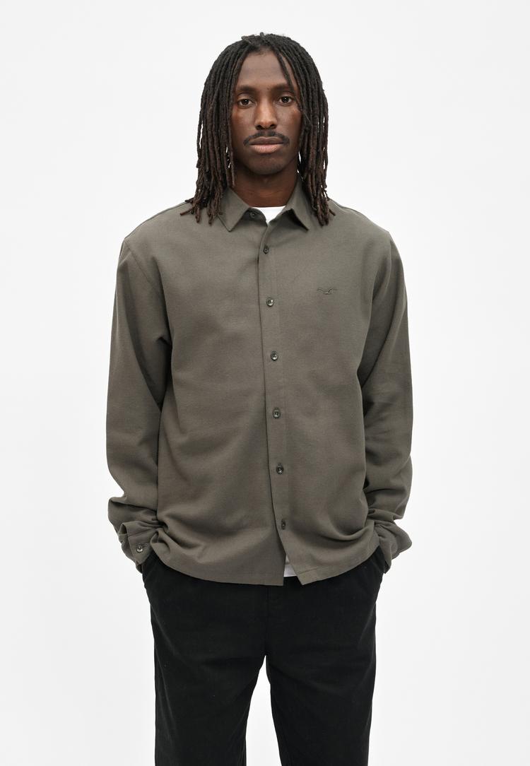 Cleptomanicx Cleptomanicx Ligull Flannel Langarmhemd Herren - Tea Leaf - 1 | SportScheck