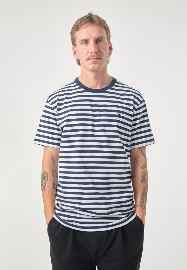 Cleptomanicx Cleptomanicx Ligull Stripe T-Shirt Herren - Sky Captain - 1 | SportScheck