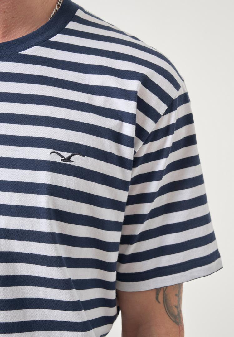 Cleptomanicx Cleptomanicx Ligull Stripe T-Shirt Herren - Sky Captain - 3 | SportScheck