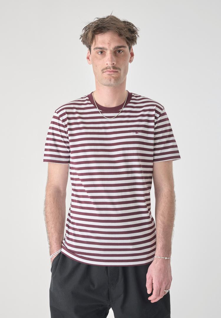 Cleptomanicx Cleptomanicx Ligull Stripe T-Shirt Herren - Winetasting - 0 | SportScheck