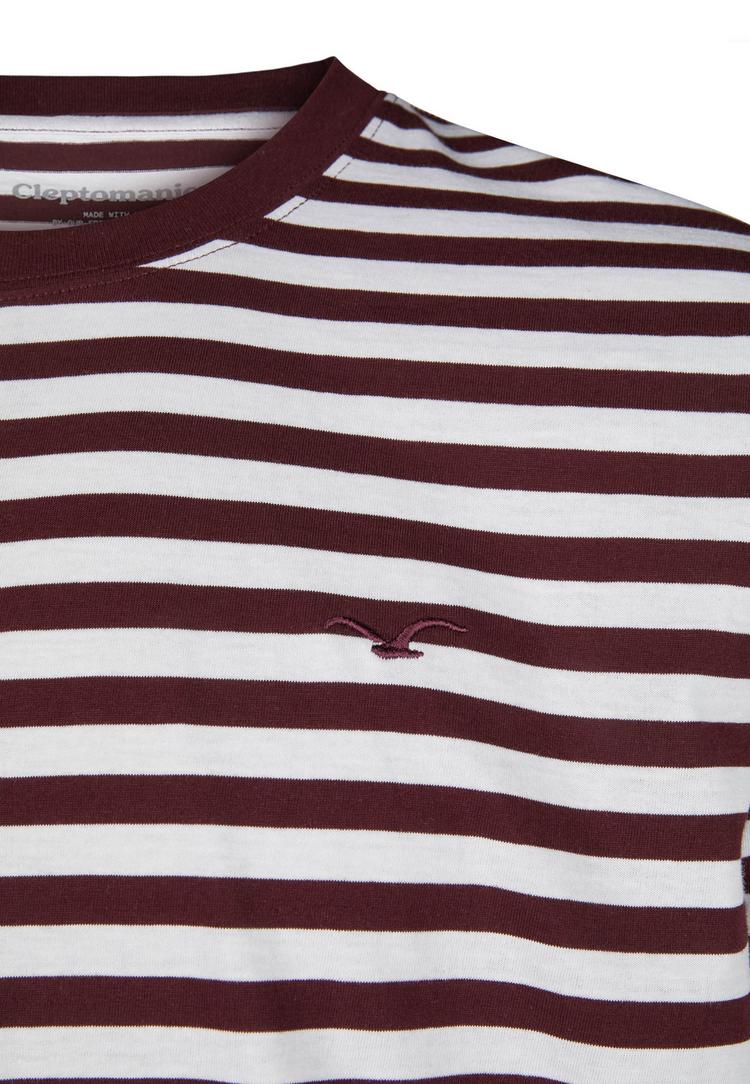 Cleptomanicx Cleptomanicx Ligull Stripe T-Shirt Herren - Winetasting - 2 | SportScheck