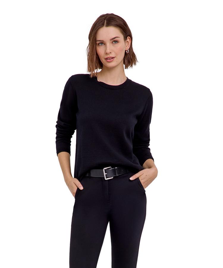 Falke Falke Cotton Crew Neck Strickpullover Damen - black (3000) - 0 | SportScheck