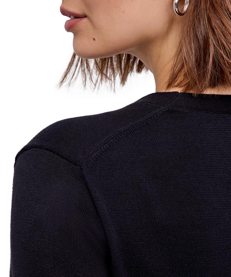 Falke Falke Cotton Crew Neck Strickpullover Damen - black (3000) - 4 | SportScheck