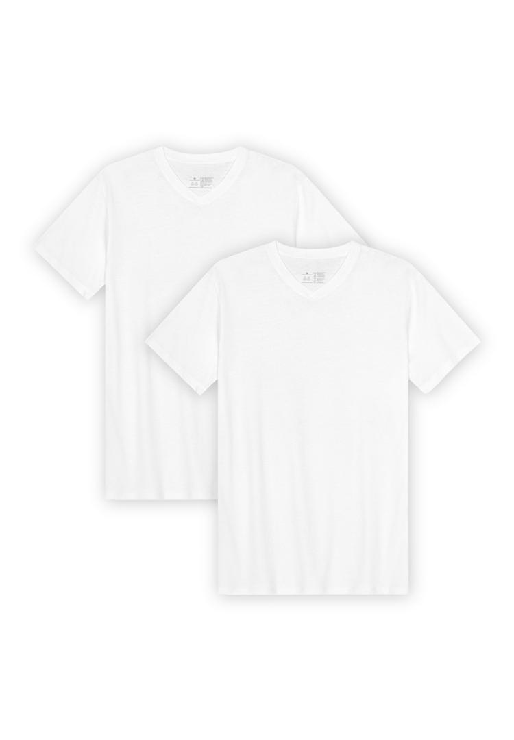 DANISH ENDURANCE DANISH ENDURANCE Ease V-Neck T-Shirt Herren - pure white - 0 | SportScheck