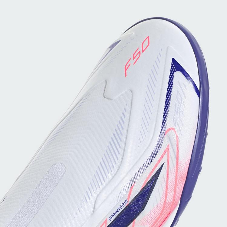 adidas adidas F50 Hyperfast League Fu&szlig;ballschuh, Fu&szlig;ballschuhe - Cloud White / Solar Purple / Solar Turbo - 5 | SportScheck