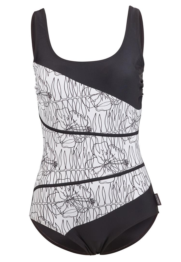 BECO BEERMANN BECO BEERMANN Flower Lines Badeanzug Damen - wei&szlig;-schwarz - 0 | SportScheck