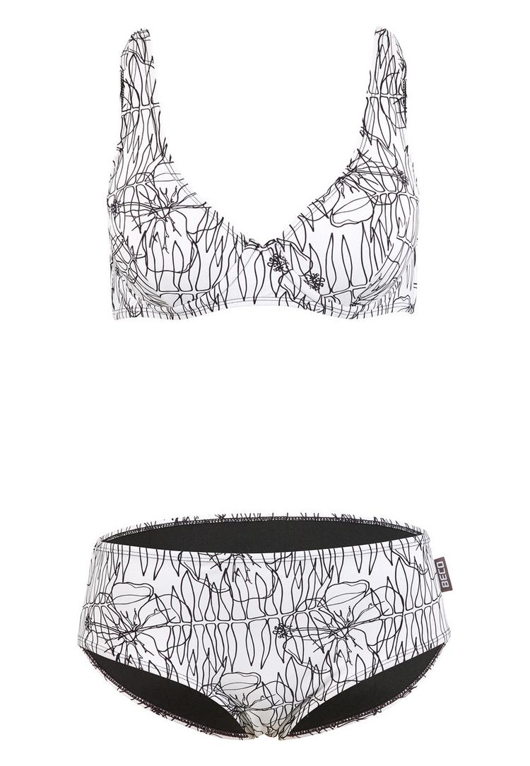 BECO BEERMANN BECO BEERMANN Flower Lines Bikini Set Damen - wei&szlig; - 0 | SportScheck