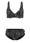 BECO BEERMANN Flower Lines Bikini Set Damen - schwarz