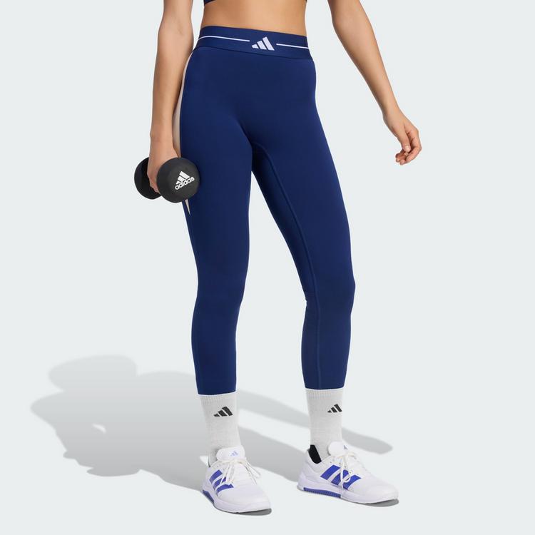 adidas adidas Hyperglam Colour Block Leggings, lang Leggings Damen - Dark Blue - 0 | SportScheck