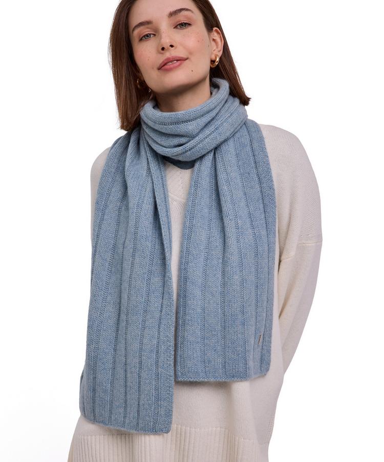 Falke Falke Pure Cashmere Ribbed Scarf u Schal - cloud mel. (6027) - 3 | SportScheck