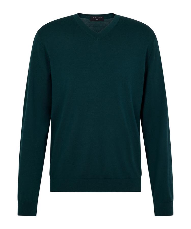 Falke Falke Merino Ultrafine V-Neck Strickpullover Herren - forest (7450) - 0 | SportScheck
