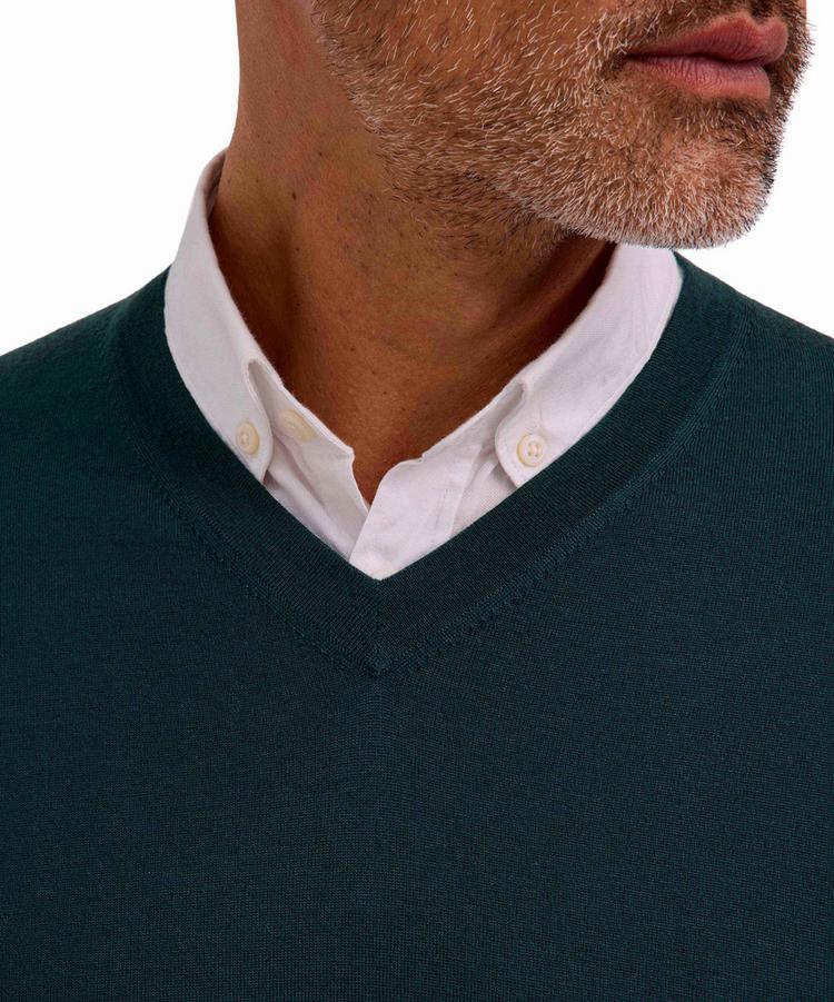 Falke Falke Merino Ultrafine V-Neck Strickpullover Herren - forest (7450) - 3 | SportScheck