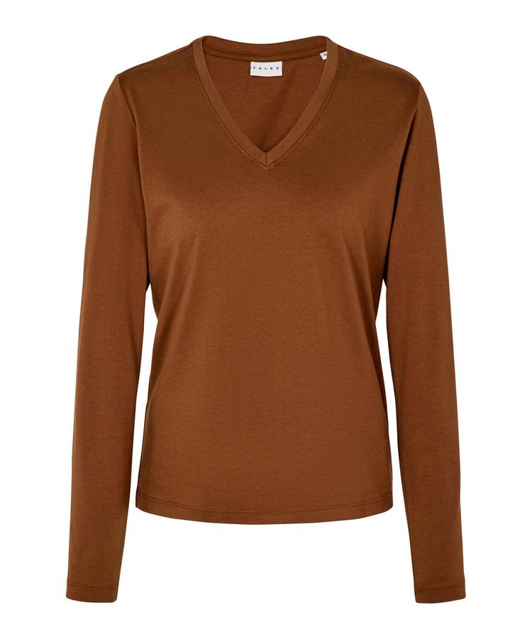 Falke Falke Pima Jersey V-Neck T-Shirt Damen - cappucino (5520) - 0 | SportScheck