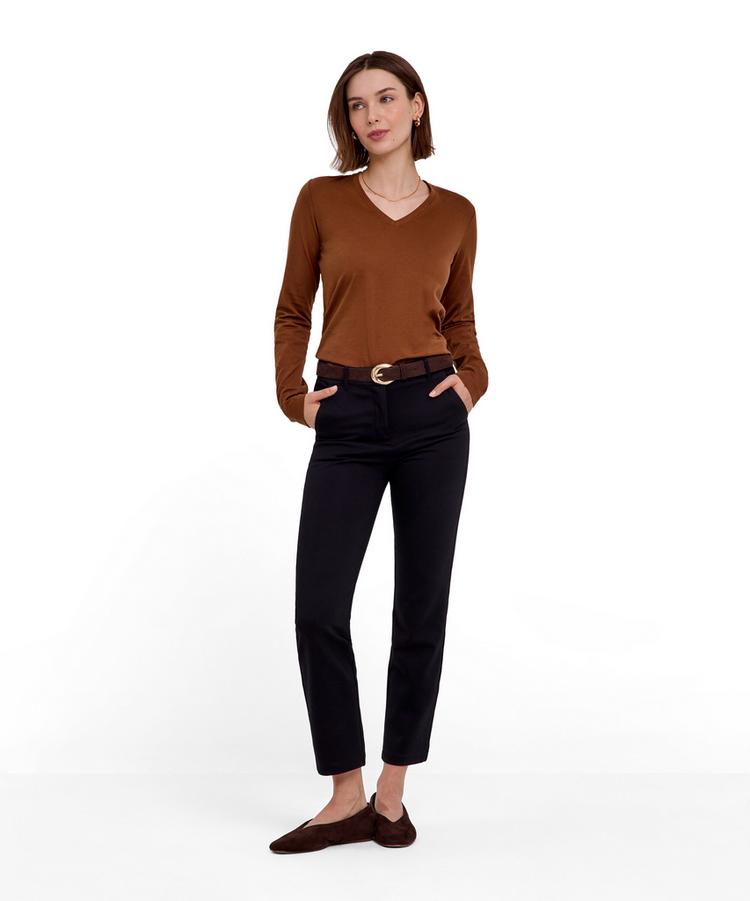 Falke Falke Pima Jersey V-Neck T-Shirt Damen - cappucino (5520) - 1 | SportScheck
