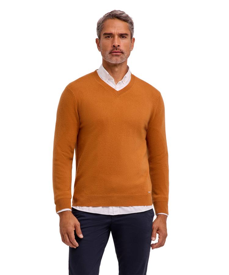Falke Falke Pure Cashmere V-Neck m Strickpullover Herren - caramel (5582) - 0 | SportScheck