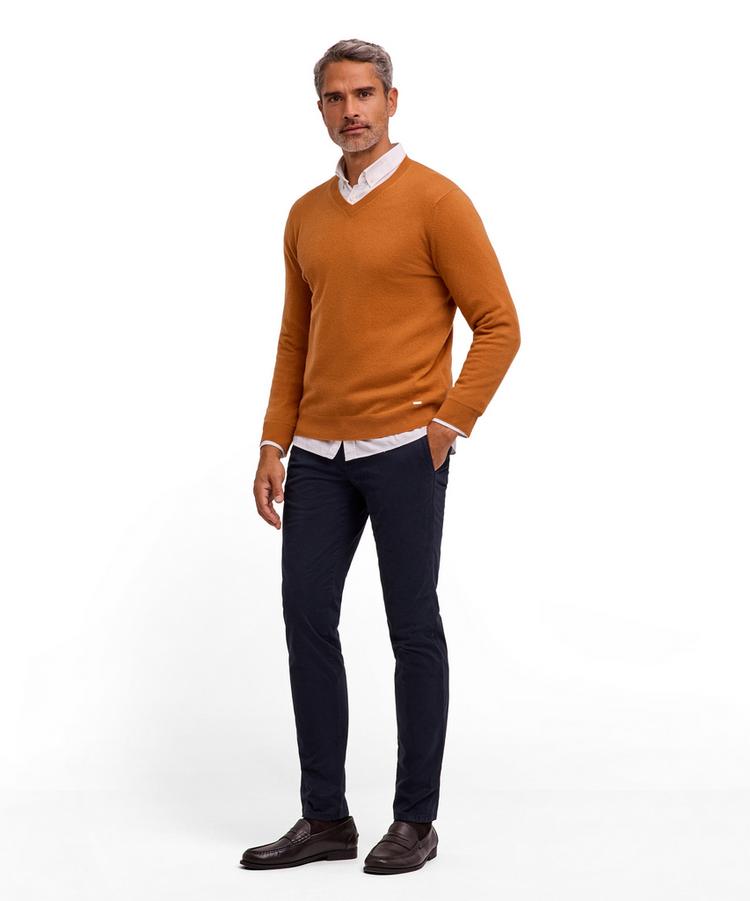 Falke Falke Pure Cashmere V-Neck m Strickpullover Herren - caramel (5582) - 1 | SportScheck