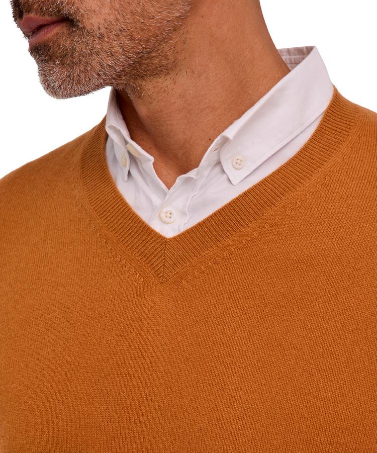Falke Falke Pure Cashmere V-Neck m Strickpullover Herren - caramel (5582) - 3 | SportScheck