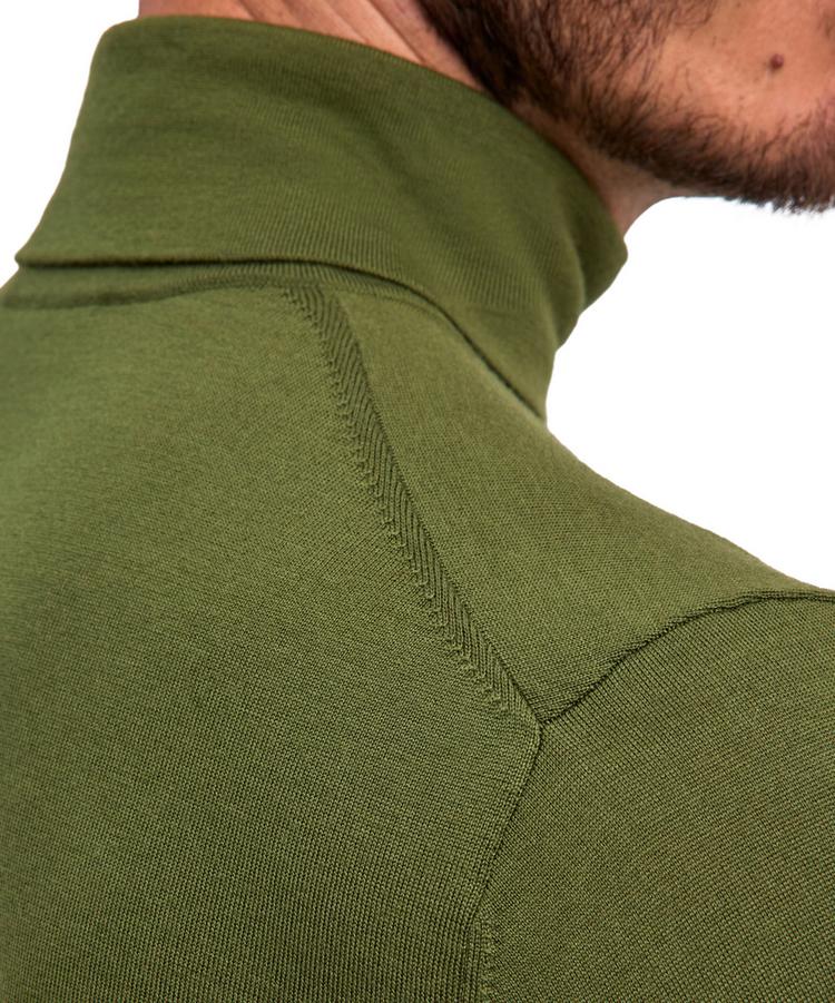 Falke Falke Merino Ultrafine Roll Neck Strickpullover Herren - olive (7750) - 3 | SportScheck