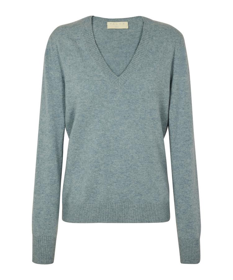 Falke Falke Pure Cashmere V-Neck w Strickpullover Damen - cloud mel. (6027) - 0 | SportScheck