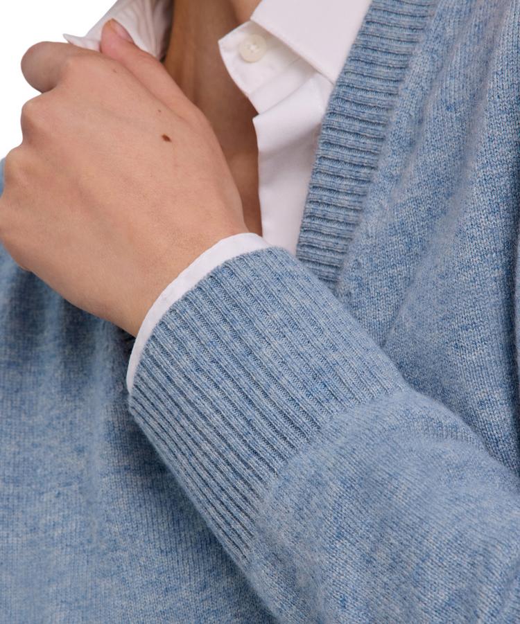 Falke Falke Pure Cashmere V-Neck w Strickpullover Damen - cloud mel. (6027) - 4 | SportScheck