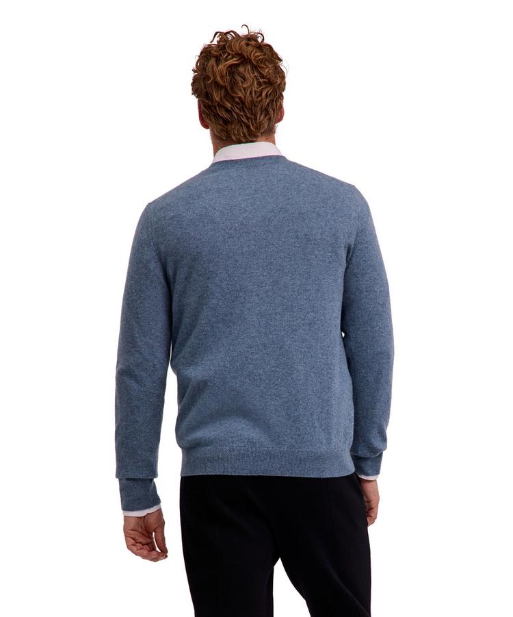 Falke Falke Pure Cashmere V-Neck m Strickpullover Herren - light denim (6660) - 0 | SportScheck