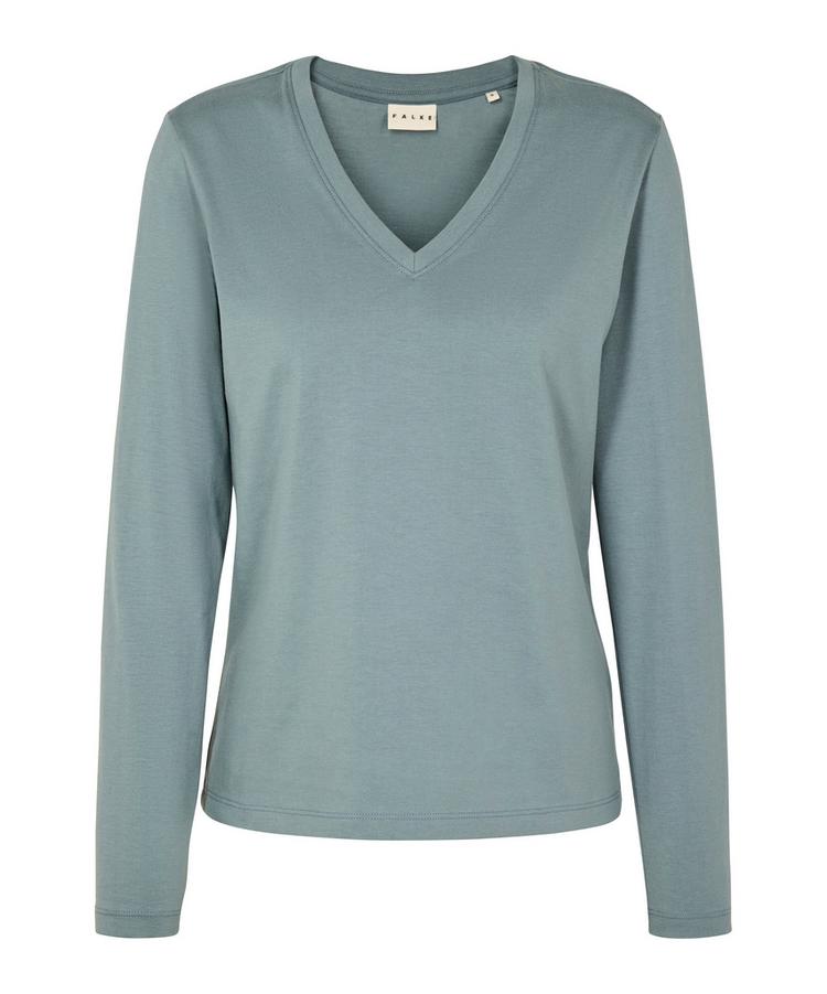 Falke Falke Pima Jersey V-Neck T-Shirt Damen - monument (6592) - 0 | SportScheck