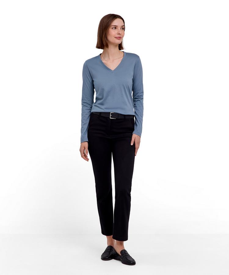 Falke Falke Pima Jersey V-Neck T-Shirt Damen - monument (6592) - 1 | SportScheck