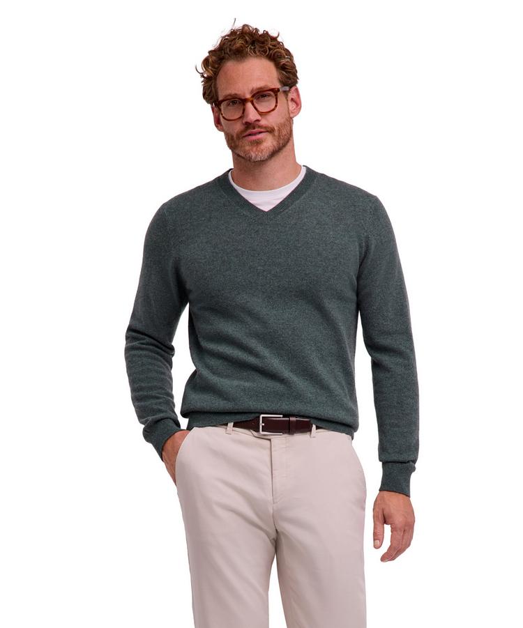 Falke Falke Pure Cashmere V-Neck m Strickpullover Herren - tundra pine (7117) - 0 | SportScheck