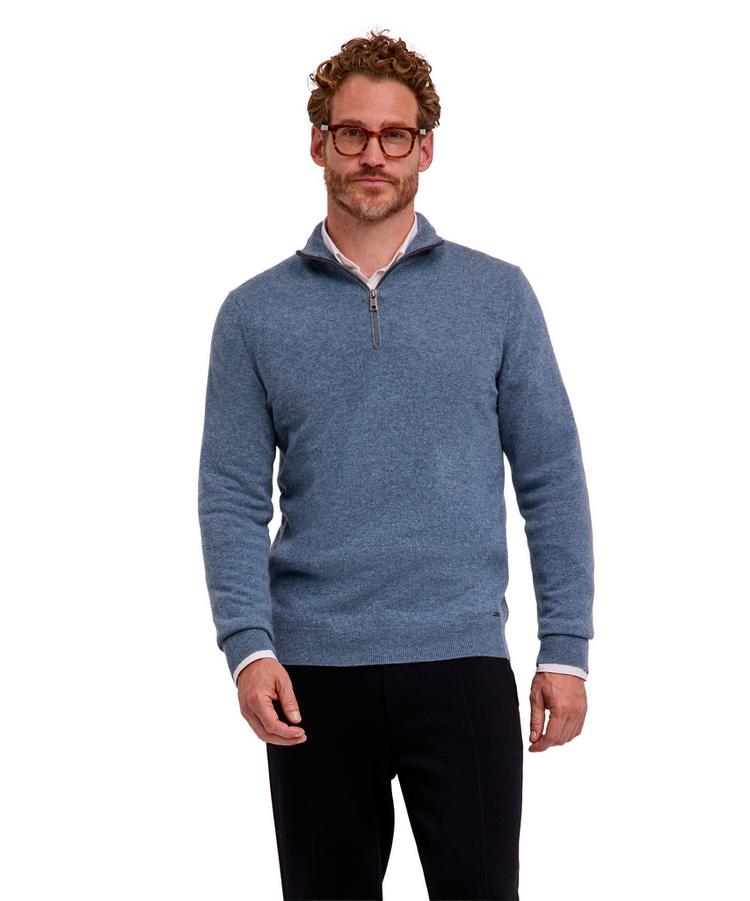 Falke Falke Pure Cashmere Half-Zip m Strickpullover Herren - light denim (6660) - 0 | SportScheck