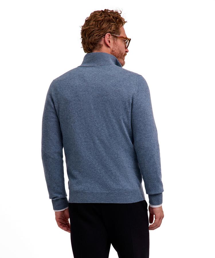 Falke Falke Pure Cashmere Half-Zip m Strickpullover Herren - light denim (6660) - 0 | SportScheck