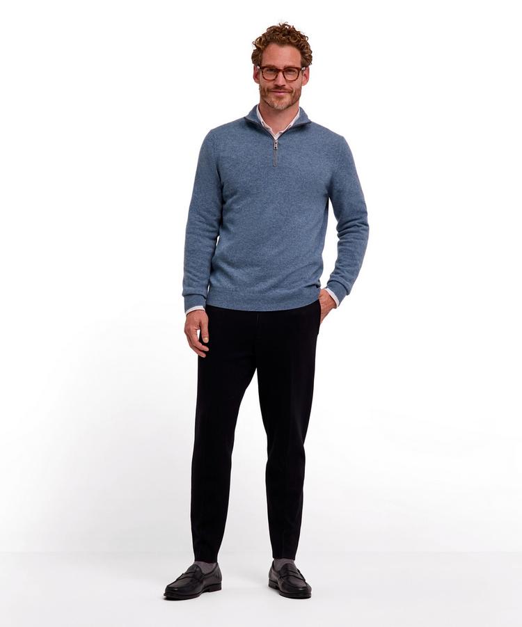 Falke Falke Pure Cashmere Half-Zip m Strickpullover Herren - light denim (6660) - 1 | SportScheck