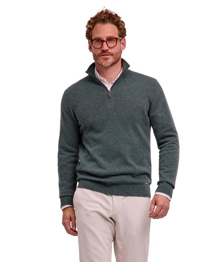 Falke Falke Pure Cashmere Half-Zip m Strickpullover Herren - tundra pine (7117) - 0 | SportScheck