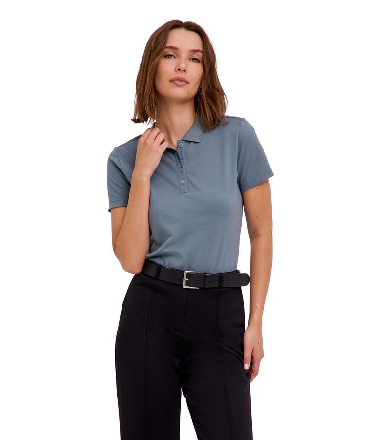 Falke Falke Pima Piqu&eacute; Polo Poloshirt Damen - monument (6592) - 0 | SportScheck