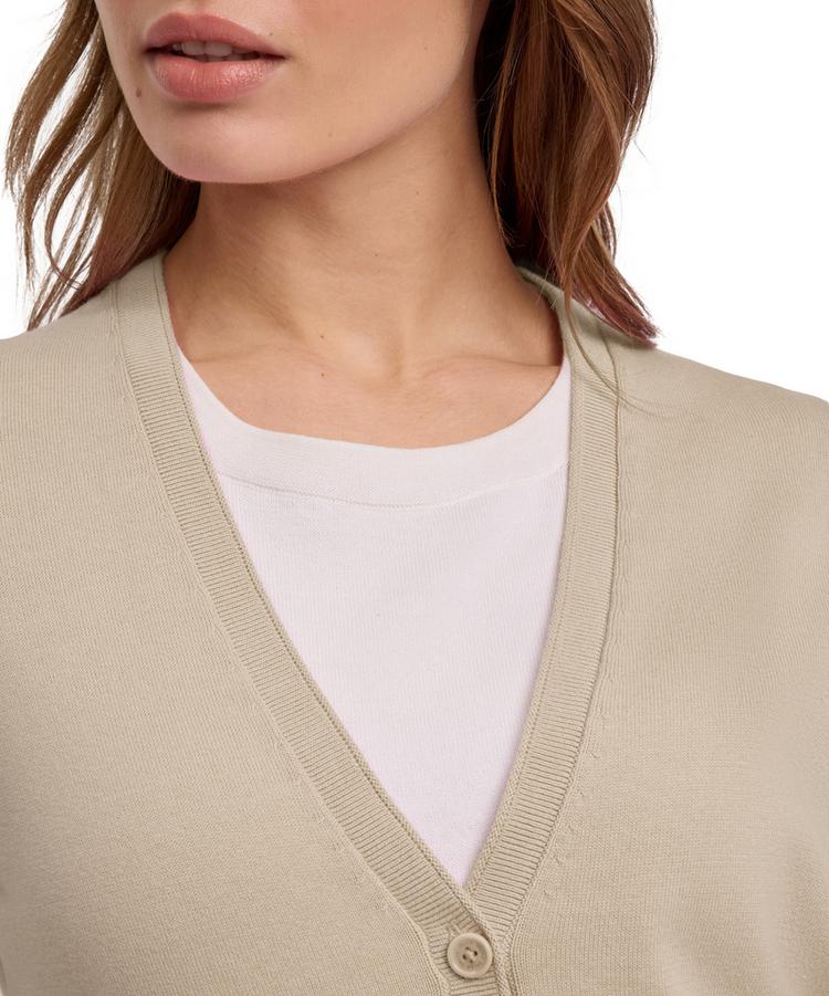 Falke Falke Cotton Cardigan Strickpullover Damen - zement (4077) - 3 | SportScheck