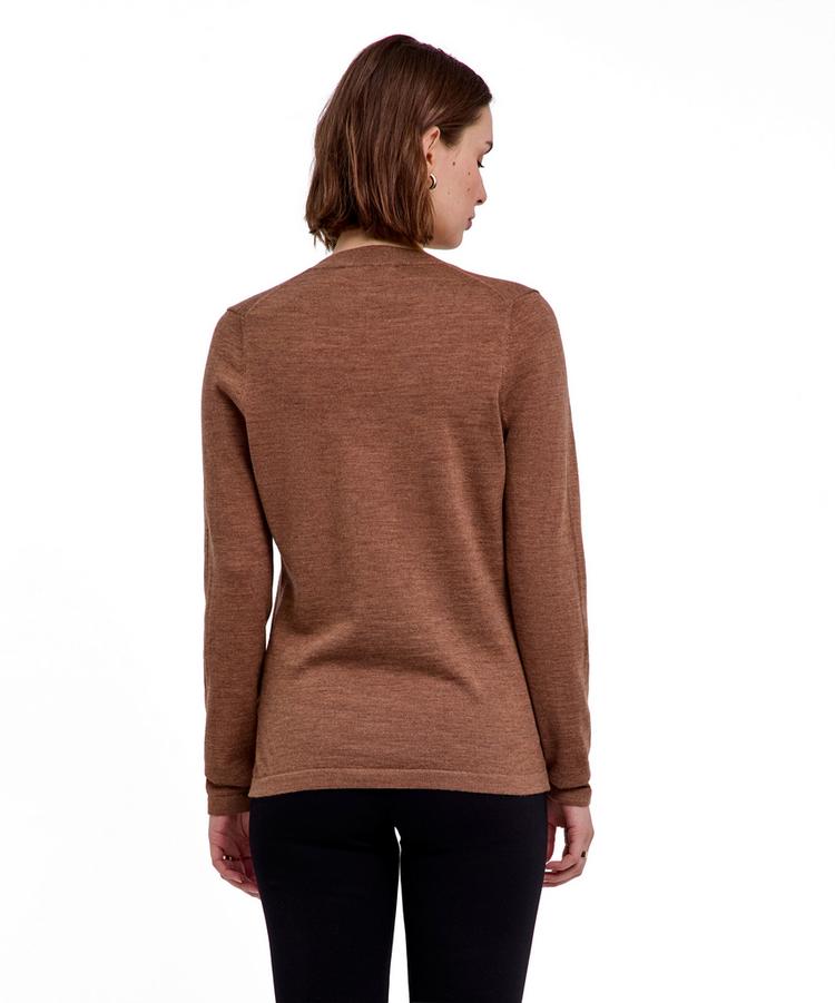 Falke Falke Merino X-fine V-Neck Strickpullover Damen - nut mel. (5037) - 0 | SportScheck