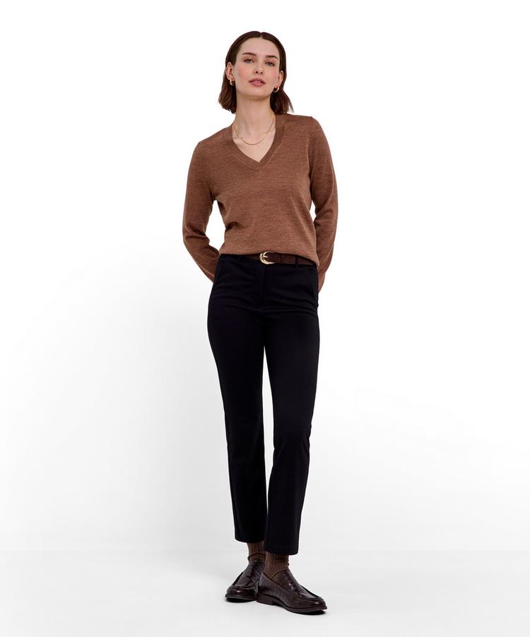 Falke Falke Merino X-fine V-Neck Strickpullover Damen - nut mel. (5037) - 1 | SportScheck