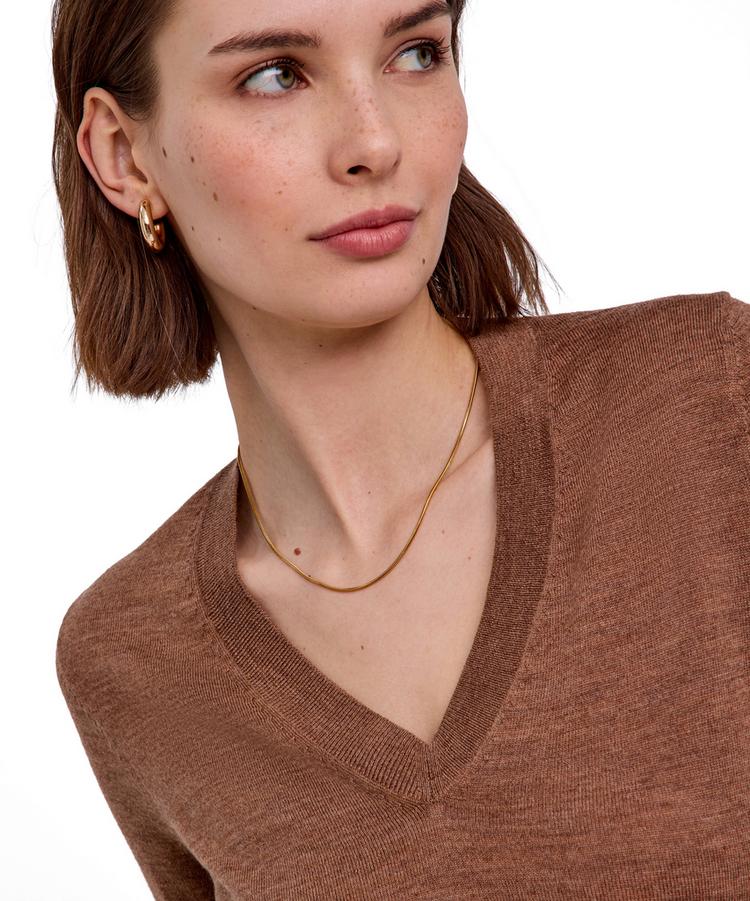 Falke Falke Merino X-fine V-Neck Strickpullover Damen - nut mel. (5037) - 4 | SportScheck